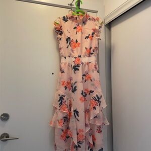 Elegant Floral High-Low Dress